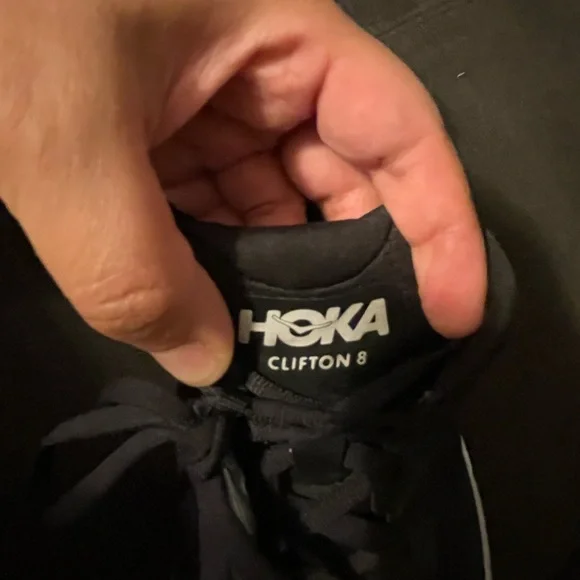 Hoka One One Black and White Athletic Shoes with Maximalist Cushioning - Picture 11 of 11